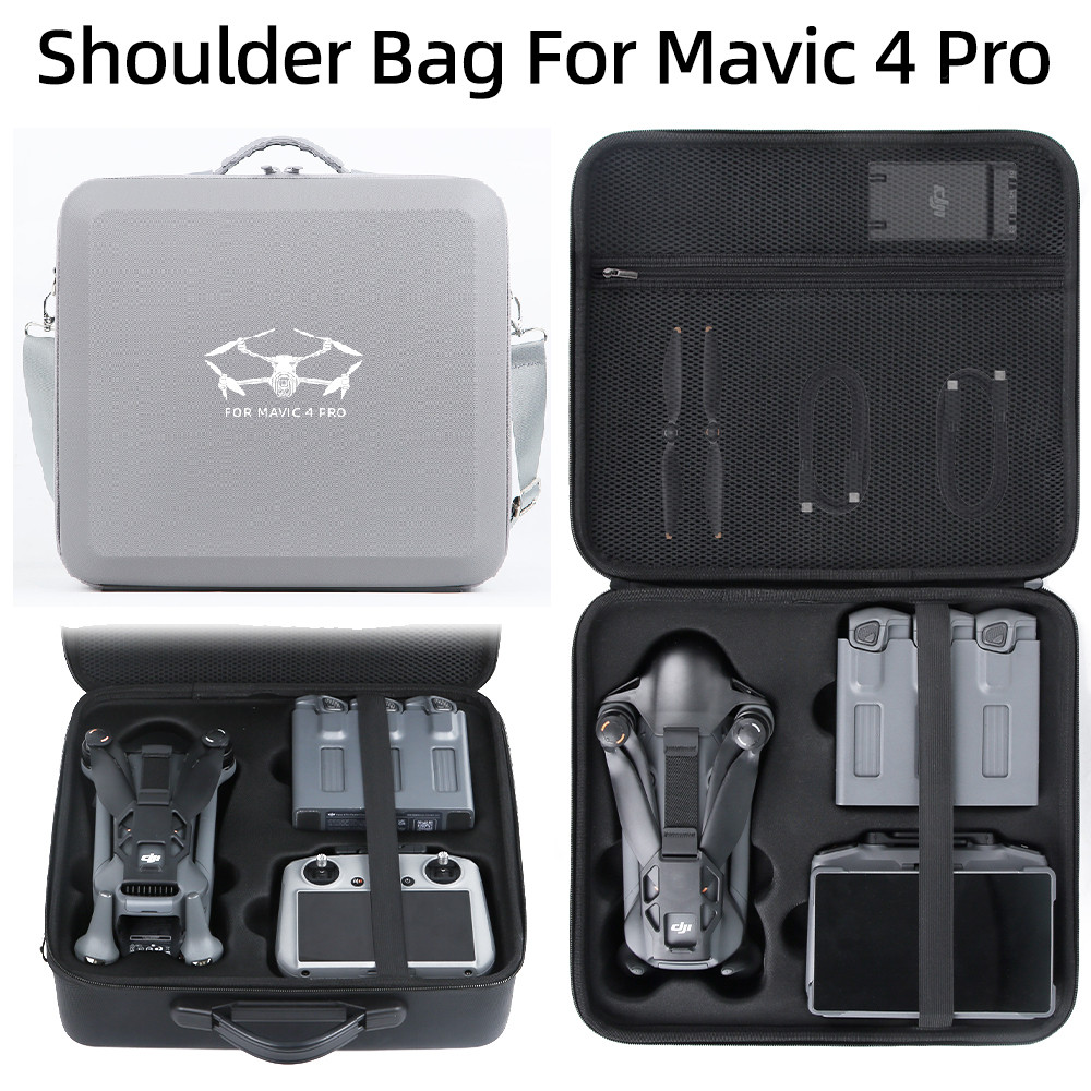 สําหรับ Mavic 4 Pro กระเป๋าเก็บไหล่เดี่ยวกระเป๋าสะพายข้าง Mavic 4 กระเป๋าเก็บหน้าจอ RC2/RC PRO2 รีโมทคอนโทรลกระเป๋าเดินทาง Drone กล่องเก็บ