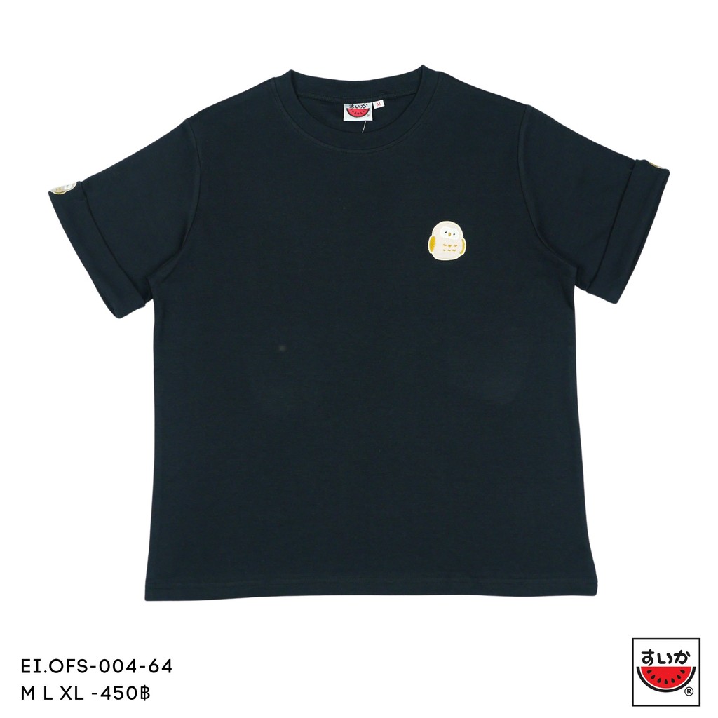 เสื้อแตงโม (SUIKA) –  เสื้อยืดคอกลมแขนสั้นเบิ้ลปลายแขน ผ้าอินเตอร์ล็อก ลายปัก ( EI.OFS-002 003 004 006 007 ) ราคา ถูกที่สุด ดีลบีเคเค แกลเลอรีภาพที่ 3