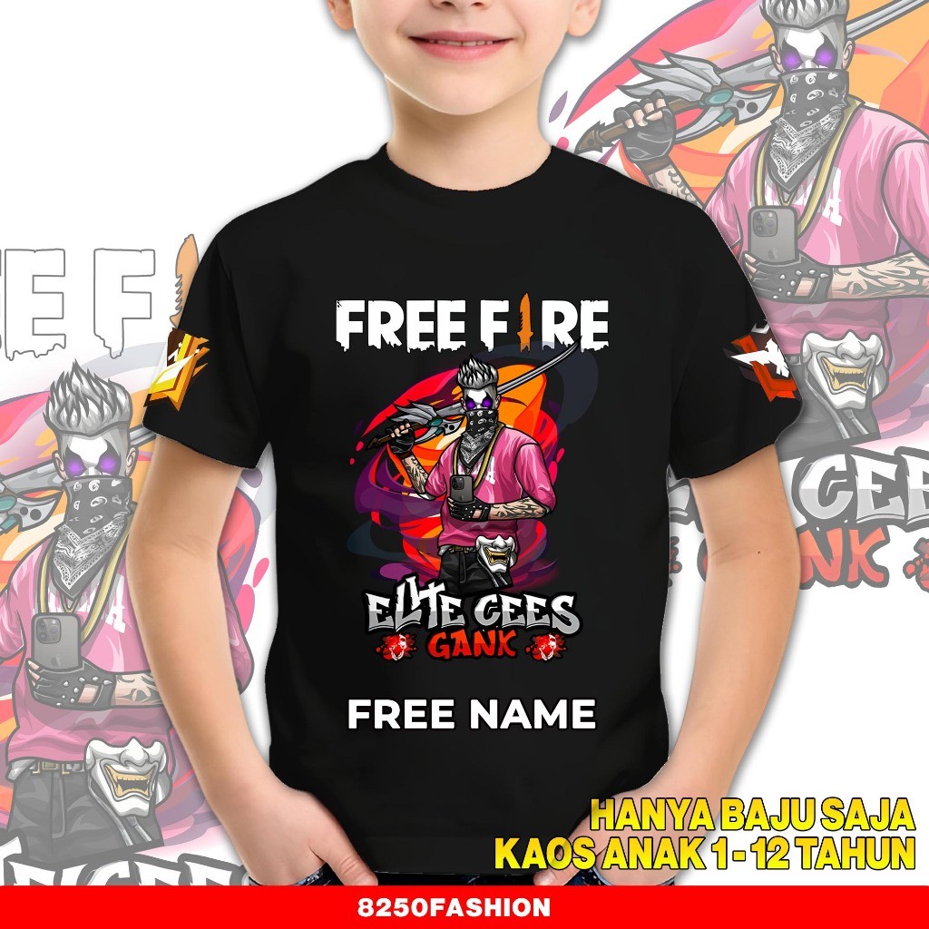 Free Fire Character FF HP Iph*ne 2 เสื้อยืด City - เสื้อยืดเด็กอายุ 1 ถึง 12 ปี - FF เสื้อผ้าเด็ก - 