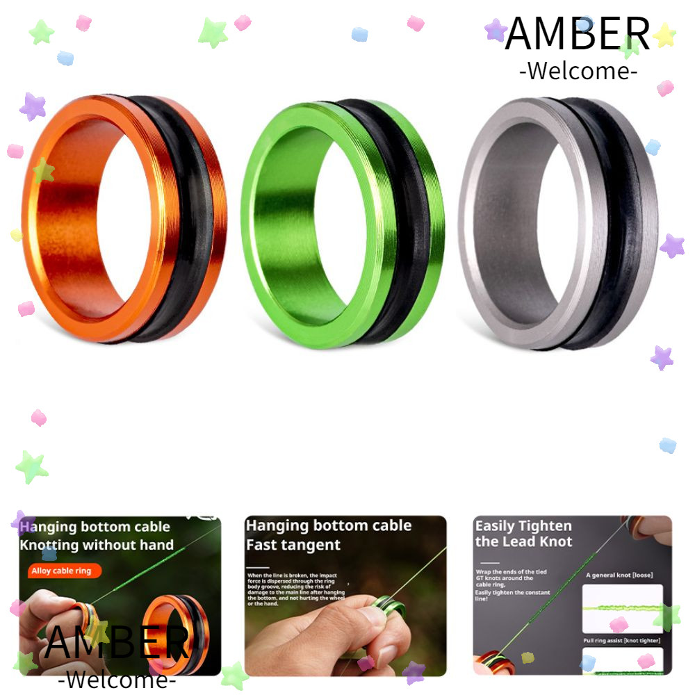 AMBER อุปกรณ์ผูกปมดึงสายเบ็ด กระชับรอกตกปลารองกันลื่นมือ อุปกรณ์ลากสายโลหะผสมเร็วพกพา กิจกรรมกลางแจ้ง