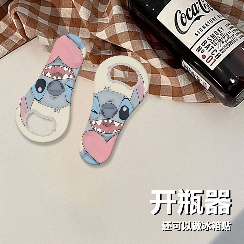 Stitch เย็บร้อย ที่เปิดขวดตู้เย็นสติกเกอร์สร้างสรรค์แม่เหล็กเบียร์ขวดเครื่องดื่มที่เปิดขวด