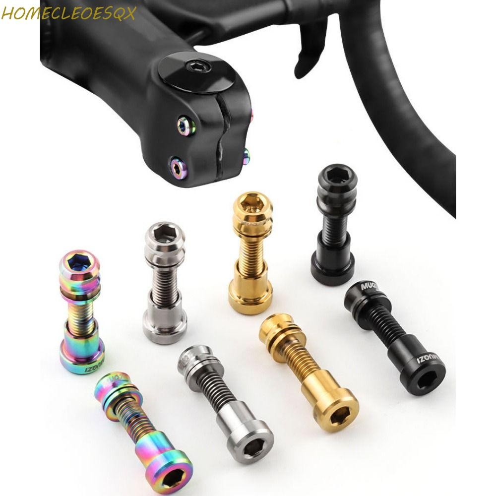 HOMECLEEOESQX จักรยาน Stem Fixing Nut, อลูมิเนียม M5x19 มม. Handlebar Stem Lock Bolt, M5*17 มม. สลักเกลียว Ti ล็อคจักรยานสกรู Fastener