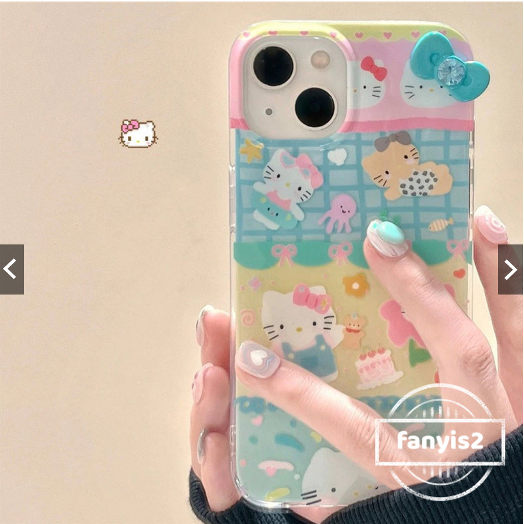สําหรับRedmi 14C 13C 13 12C 12 10C 10 9A 9T 9C 10Aหมายเหตุ 14 13 12 11 10 9s Pro Cartoon 3D Bow Kittyเคสโทรศัพท์Clear Soft Cover
