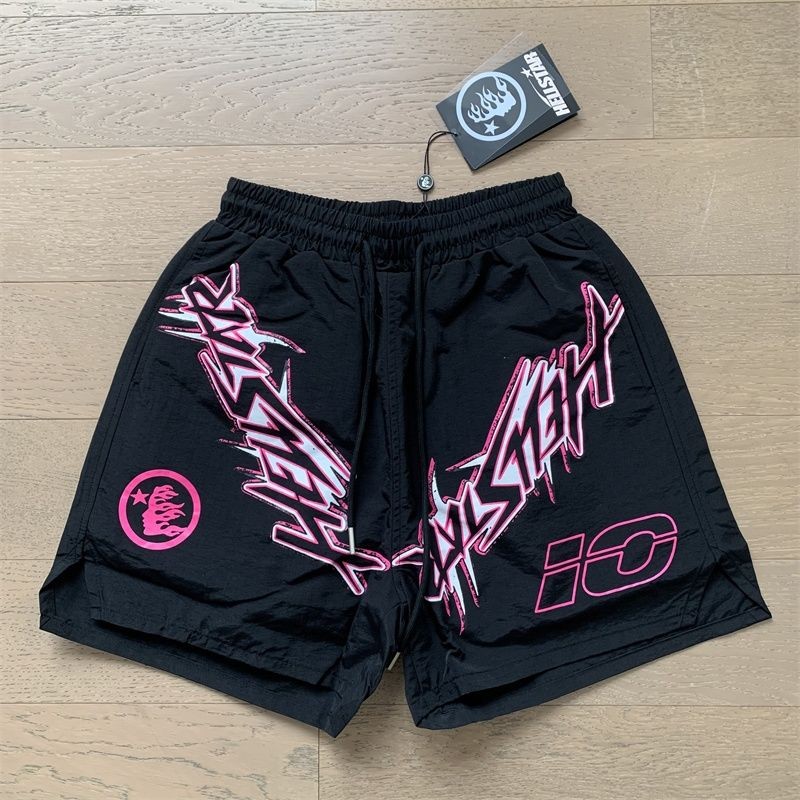 Hellstar Mens Athletic Shorts สีดํา