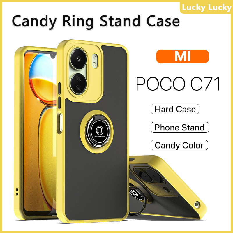เคส POCO C71 C75 C65 หรา ที่วางแหวนอะครีลิคแบบแข็ง เคส กันกระแทก รองรับรถ ที่วางแม่เหล็ก ที่วางโทรศั