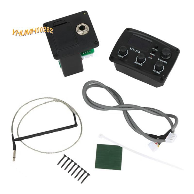 กีต้าร์โปร่ง EQ Preamp พร้อมจูนเนอร์ Procedding ดิจิตอล 3 Band EQ Equalizer พร้อมจูนเนอร์กีตาร์ Pick