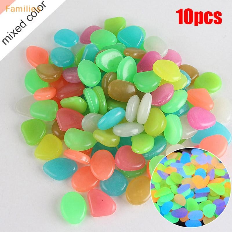 Families> Glow Pebbles Stones Home Fish Tank ตกแต่งกลางแจ้ง Garden Stones Luminous Glowing ได้ดี