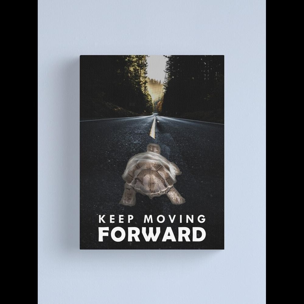 Inspiring Turtle Canvas Print Keep Moving Forward Home Wall Decor Modern Art Design