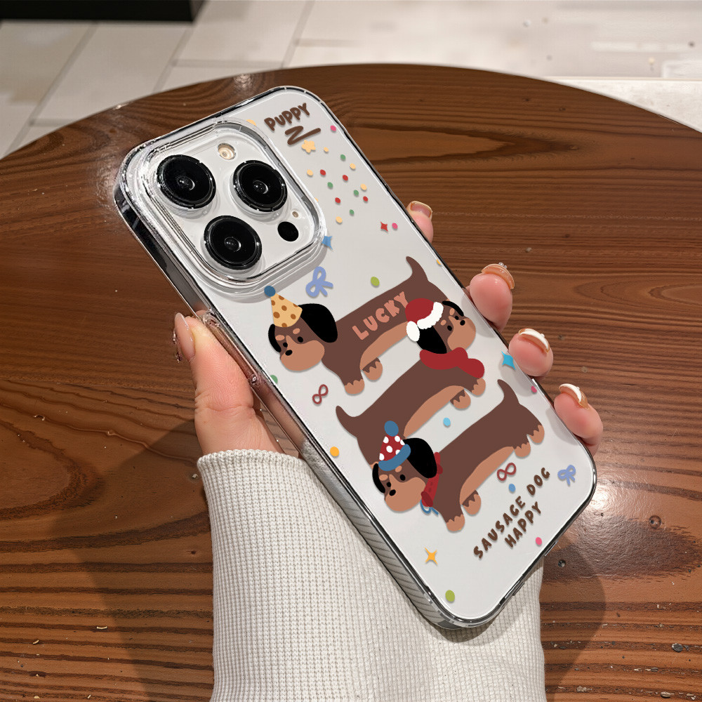 Case เคส iPhone 11 13 15 17 Air 14 12 16 Pro Max เคสไอโฟน11 16pro Puppy เคสโทรศัพท์มือถือกันกระแทกป้องกันสีเหลือง - รูปที่ 3