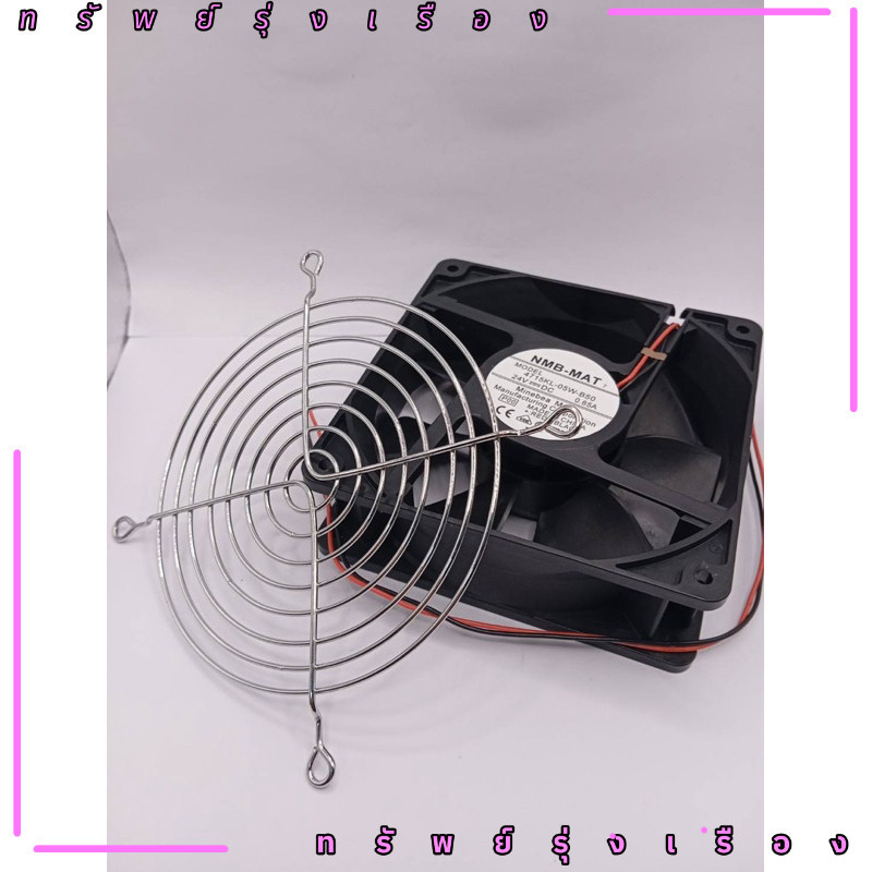 ร้านในไทย! พัดลม4นิ้วครึ่ง+ตะแกรง NMB-MAT 7 MODEL 4715KL-05W-B50 2สาย 24V=DC 0.65a สินค้าถ่ายจากงานจ