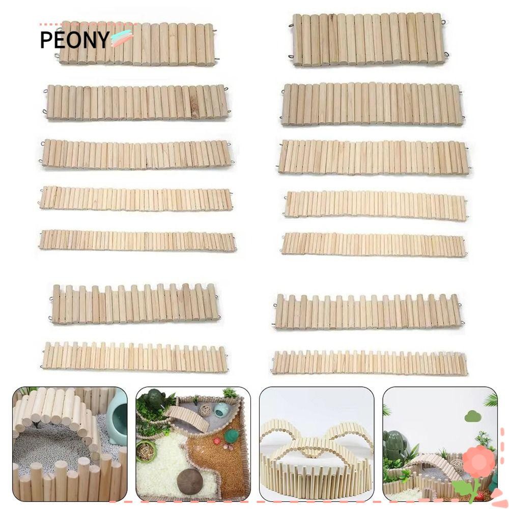 PEONYPAVILION 1 ชิ้นบันไดปีนเขาหนูแฮมสเตอร์, การเชื่อมต่อชุดลวดมัลติฟังก์ชั่นแขวนสะพานกรงตกแต่ง, พาร์ทิชันรั้วไม้ติดตั้งง่ายชั้น
