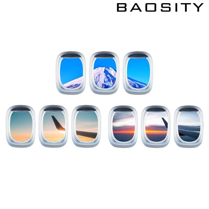 [Baosity] 3x สติ๊กเกอร์ติดหน้าต่างเครื่องบินสติ๊กเกอร์ปีกเครื่องบินตกแต่งวอลล์เปเปอร์ PVC กันน้ําสําหรับห้องนอนโรงเรียนสํานักงาน Farmhouse
