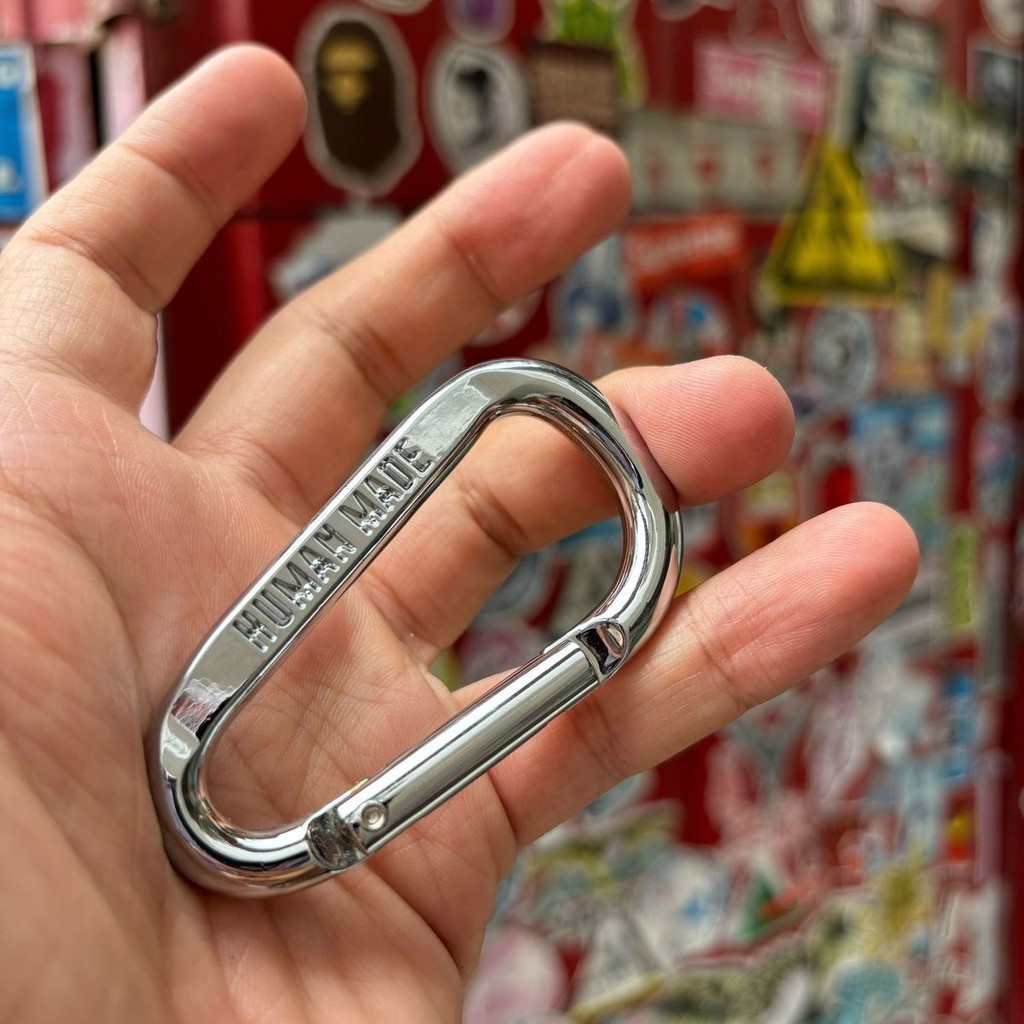 Street Wear Human Made แขวนหัวเข็มขัด Silver Carabiner กระเป๋านักเรียนจี้ nigo พวงกุญแจ