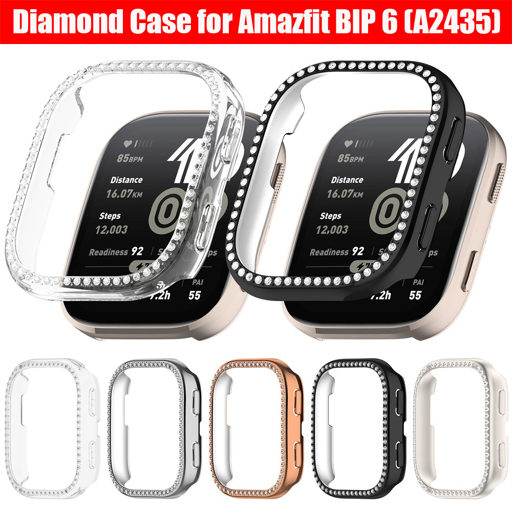 เคสป้องกันเพชรสําหรับ Amazfit Bip 6 A2435 ฝาครอบกันชนพีซีกลวงสําหรับ Huami Amazfit Bip6