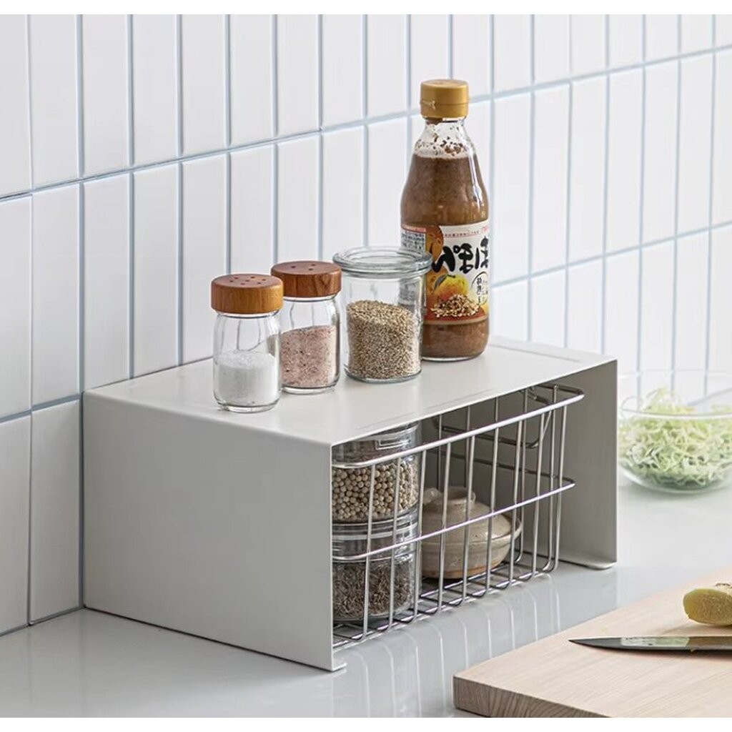 Omocha | (1 ชิ้น) Mini white organize shelf ชั้นวางจัดระเบียบเค้าเตอร์ ชั้นวางกาต้มน้ำ