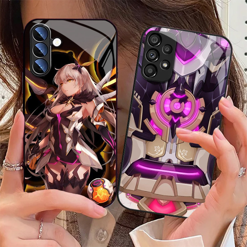 Honkai impact 3rd 01 แก้วเคสโทรศัพท์สําหรับ Samsung Galaxy S25 S24 Ultra S23 Fe S22 Plus S21 S20 S10