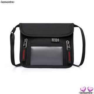 LEMONTRE Travel Passport Bag, Nylon Large Capacity Neck Hang…