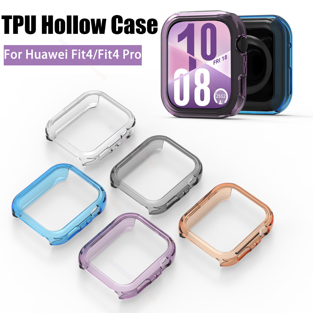 พรีเมี่ยม TPU Hollow สําหรับ Huawei Watch Fit 4 4Pro กรณีครึ่งแพ็คปลอกสมาร์ทวอท์ชป้องกันหน้าจอสําหรับ Huawei Fit4 Pro