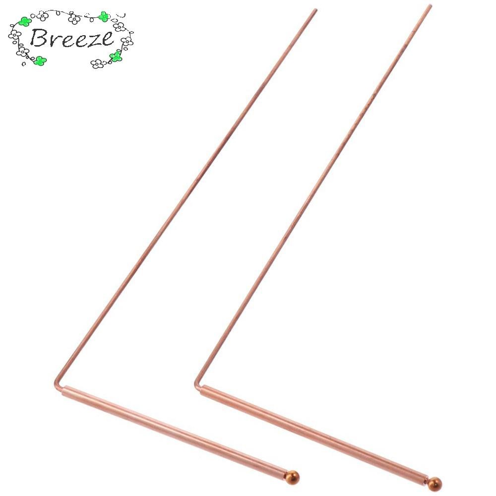 BREEZE 2PCS อุปกรณ์ล่าสัตว์ผี, ทองแดงบริสุทธิ์ 99.9% ทองแดง Dowsing Rod, Divining Water Metal Detection Rod Ghost Hunting