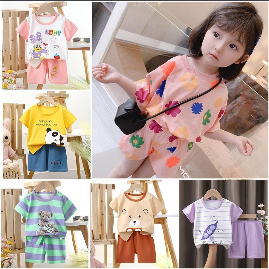 ชุดฤดูร้อนเด็ก ชุดกางเกงขาสั้นชุดเด็กลายการ์ตูนน่ารัก ผ้านิ่ม ใส่สบาย เหมาะสำหรับเด็กอายุ 6เดือน-6ปี  “DA-C”