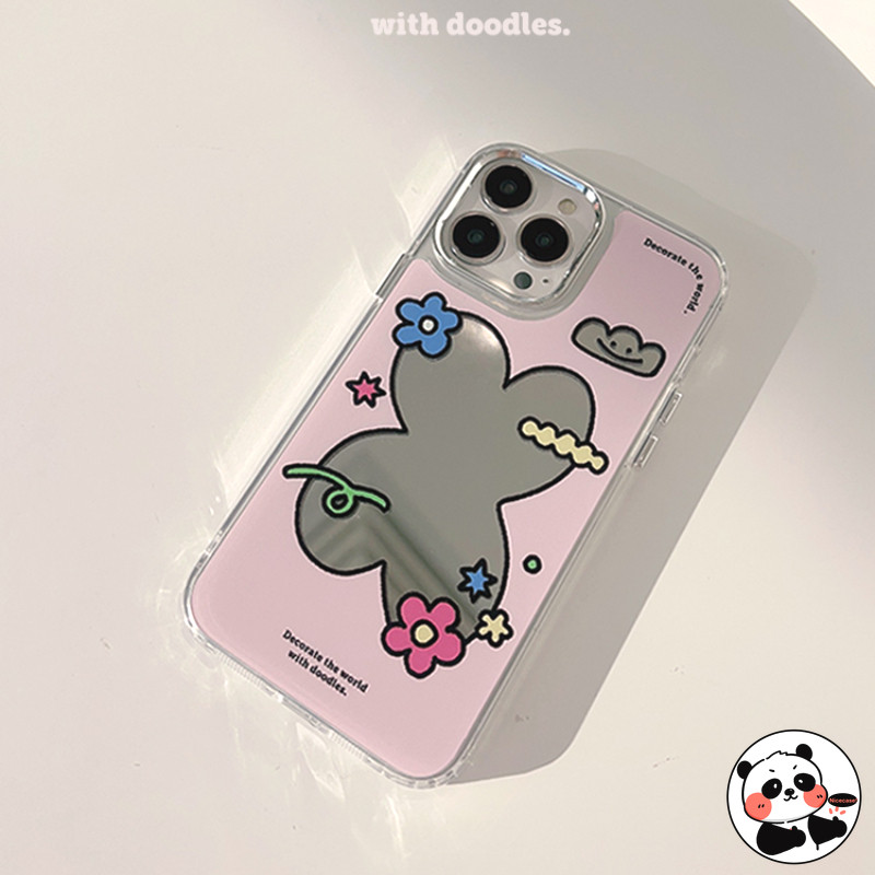 กระจกสําหรับ Honor X60 X60i X50 X40 GT Pro Power X50i X40i X30i X30 5G 4G น่ารักการ์ตูน Hollow ดอกไม