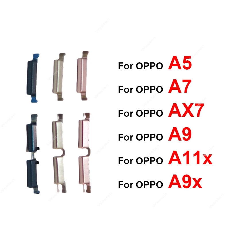 ปริมาณด้านข้างปุ่ม Flex สําหรับ OPPO A5 A7 AX7 A7X A9 A9x A11x 4G 2020 เปิด Off Up Down ด้านข้างเปลี่ยนกุญแจอะไหล่