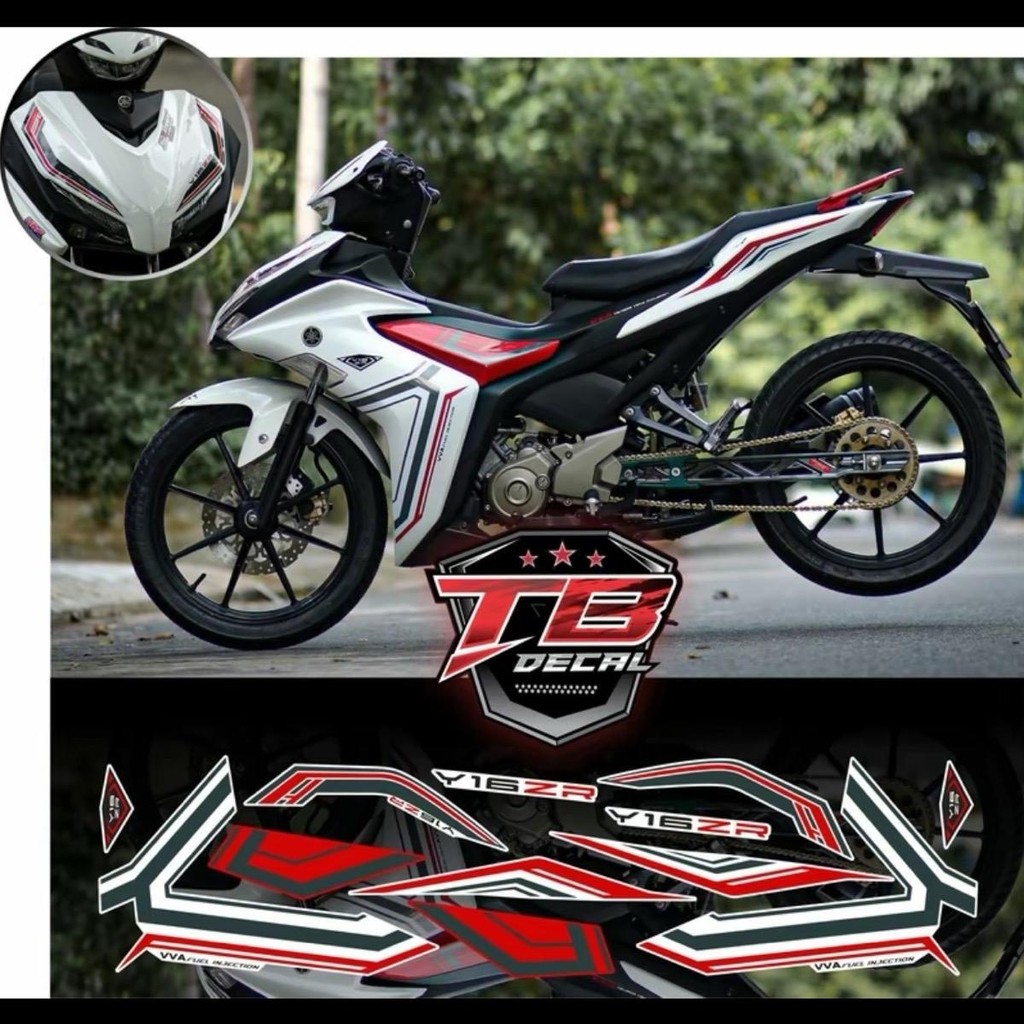(Tx) Exciter 155 สติ๊กเกอร์ Y16ZR สีขาว