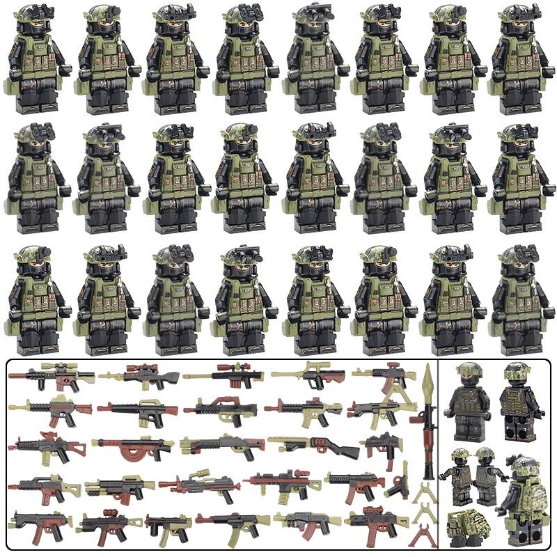 [4865คนคอลเลกชัน] เข้ากันได้กับเลโก้อัลฟ่าคนร้ายพิเศษทหารดําเนินงานกองทัพรัสเซียกองกําลังพิเศษมินิฟิ