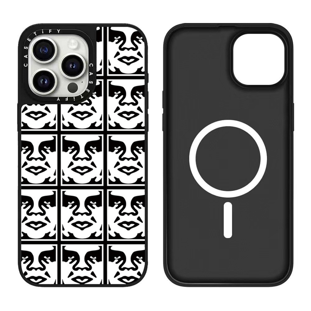 OBEY Face กระจกแม่เหล็กสําหรับ IPhone 16 15 14 13 12 11 Pro Max ปลอกแข็งกันกระแทก - รูปที่ 5