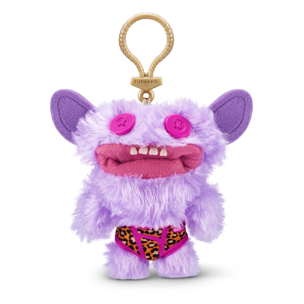 Fuggler Keyring Budgie Series Grin Grin - Lilac Keychain 15705A Authentic