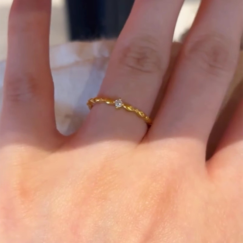 Sparkling Gold Plated Brushed Ring แหวนบุคลิกภาพระดับไฮเอนด์แหวนของขวัญขายส่ง ราคา ถูกที่สุด ดีลบีเคเค แกลเลอรีภาพที่ 7