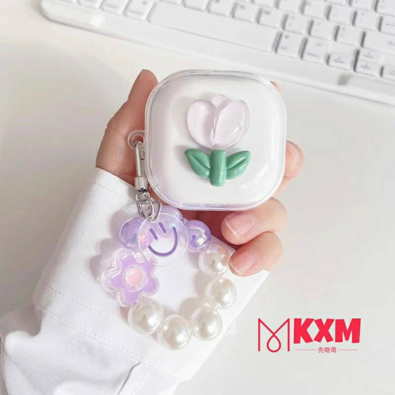 QC03T10B QCY T13 ANC case / T13 / T13X / T8 / T17 / HT05 Ins 3D Cute little flower Transparent Luxur