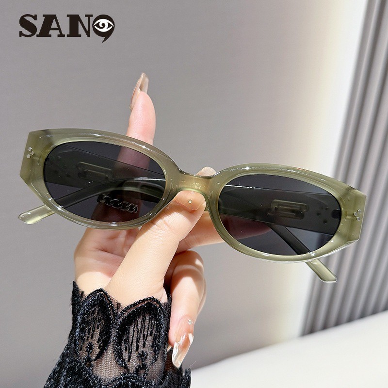 สินค้าพร้อมCOD (San9)Jelly Cat Eye แว่นกันแดดบุคลิกภาพแฟชั่นสุภาพสตรี