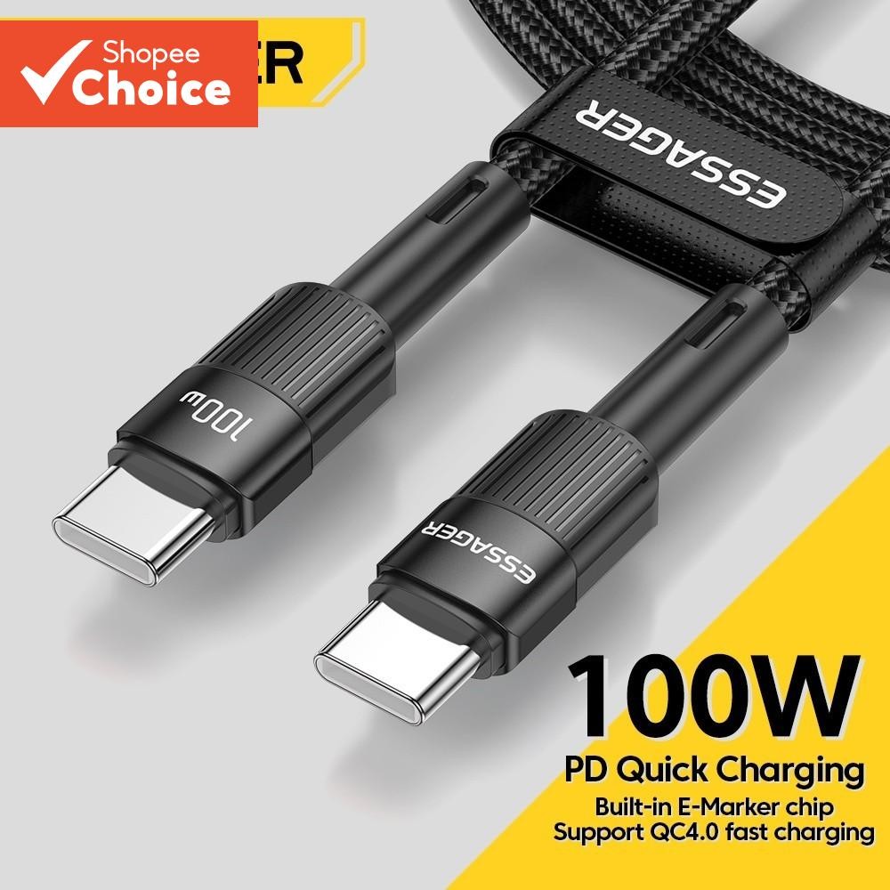 Essager สายชาร์จ 5A 100W Type-C เป็น USB C QC4.0 Type-C สําหรับโทรศัพท์มือถือ Android Huawei Mbk