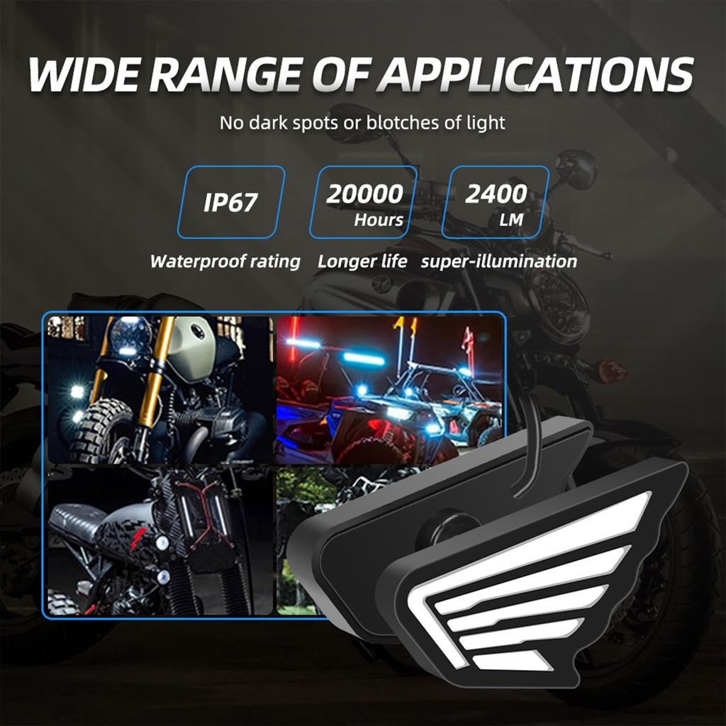 ความสว่างสูง Wing Eagle Eye ไฟหน้ารถจักรยานยนต์ Strobe Flash ไฟ LED สําหรับ Custom Mods อัพเกรดทนทานลูกปัด LED - รูปที่ 6