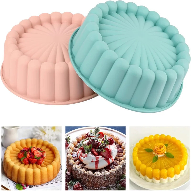 Charlotte Cake Pan 8 Inch Round Cake Pan Nonstick Silicone Cake Molds for Cheese Cake Chocolate Cake