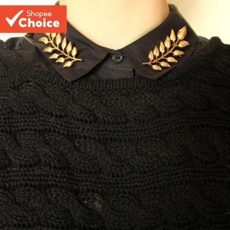 Gold Silver Leaf เครื่องประดับผู้ชายผู้หญิงเข็มกลัด Pin เสื้อเสื้อกันหนาว Pin ปลอกคอปุ่มขายปลีกขายส่ง