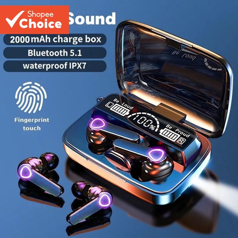 M19 หูฟังไร้สายบลูทูธ TWS Touch Control HiFi 9D สเตอริโอ ลดเสียงรบกวน กันน้ํา Latency ต่ํา พร้อมไมโครโฟน Android/iOS