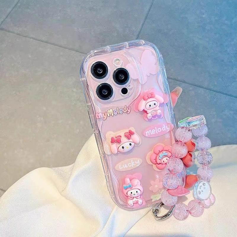 Melody Cinnamoroll Kuromi 3D สําหรับ Vivo V60 Lite V60E Y400 Y300 Y200 Y100 Y21D 4G Y31 5G การ์ตูนอินเทรนด์ TPU ฝาครอบโทรศัพท์กรณี