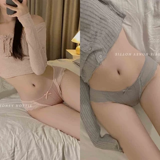 Umiyaa👙กางเกงในผู้หญิงลูกไม้เซ็กซี่ เป้าสองชั้นระบายอากาศ ผ้าซีทรูโปร่งใส นุ่มสบาย ไม่ร้อน ขนาด M-L เอวต่ำ เซ็กซี่