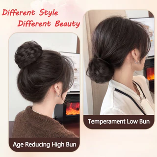 4 นิ้ว Magic ผมสังเคราะห์ Bun วงกลมคลิปยืดหยุ่น Donut Updo วิกผม Birds Nest รูป Retractable Hairpieces