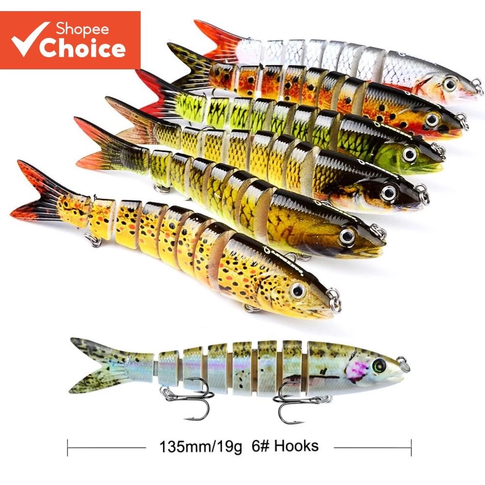 เหยื่อตกปลาแข็ง 19g 13.28cm - เหยื่อว่ายน้ําหลายข้อต่อ 12 สี