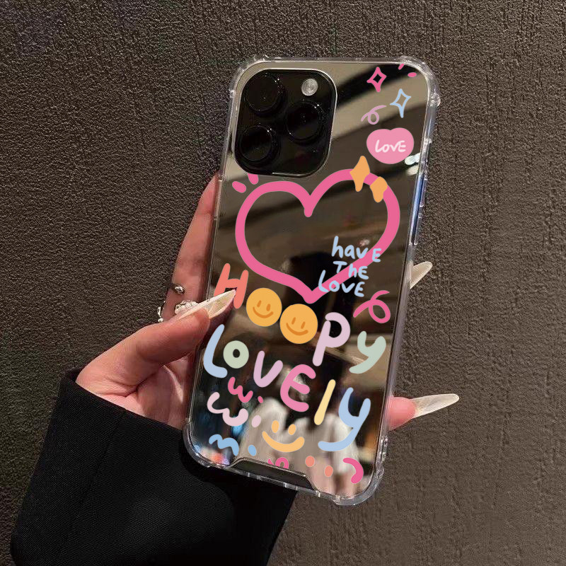 Make Up กระจกนุ่มเคสโทรศัพท์สําหรับ Samsung A36 A55 A56 A06 A15 A35 A16 A52 4G S25 Ultra S24 S23 FE S22 Plus Love ยิ้มกระต่ายกันกระแทก