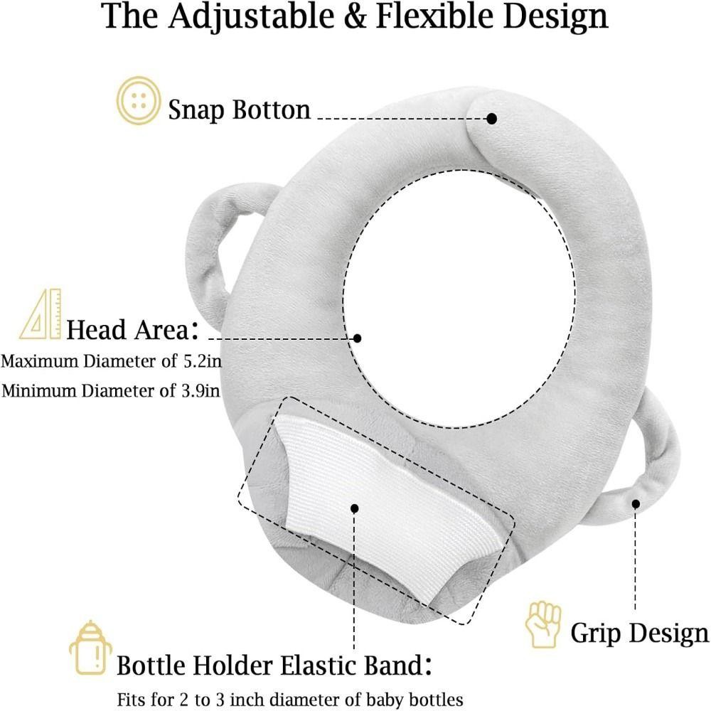 SOMEDAY ที่วางขวดนมเด็กป้อนอาหารด้วยตนเอง,ปรับแฮนด์ฟรีหมอนให้อาหารทารกแรกเกิด,สายรัดจับด้านข้าง 2 สายสําหรับเด็ก Pacifier พร้อม 2 ปุ่ม Snap ขวดนม Propper ดูแลทารก - รูปที่ 2