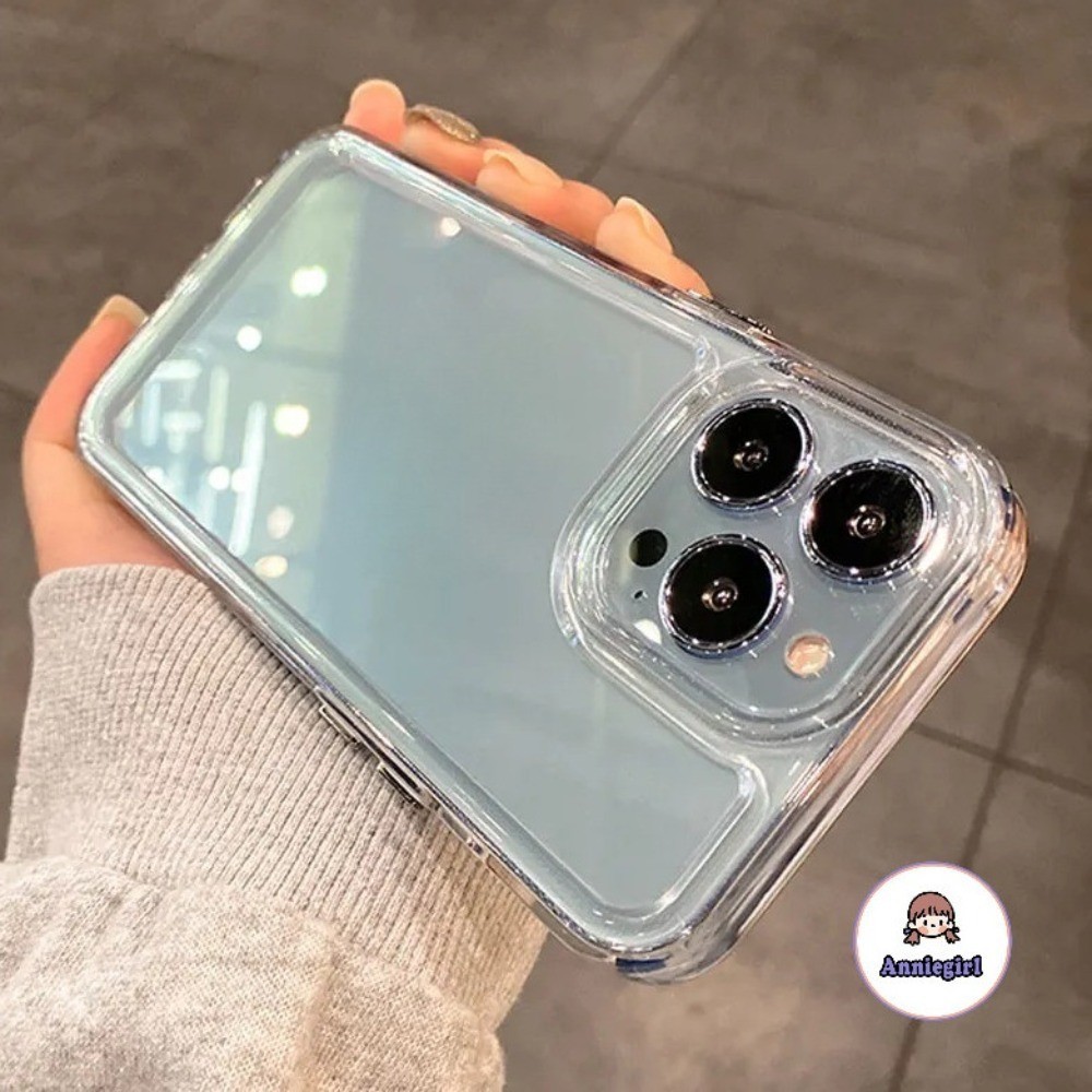 เคสโทรศัพท์กันกระแทกคริสตัลใสสำหรับ iPhone 13 เรียบง่าย เข้ากันได้กับ iPhone 16 15 14 13 12 11 Pro M