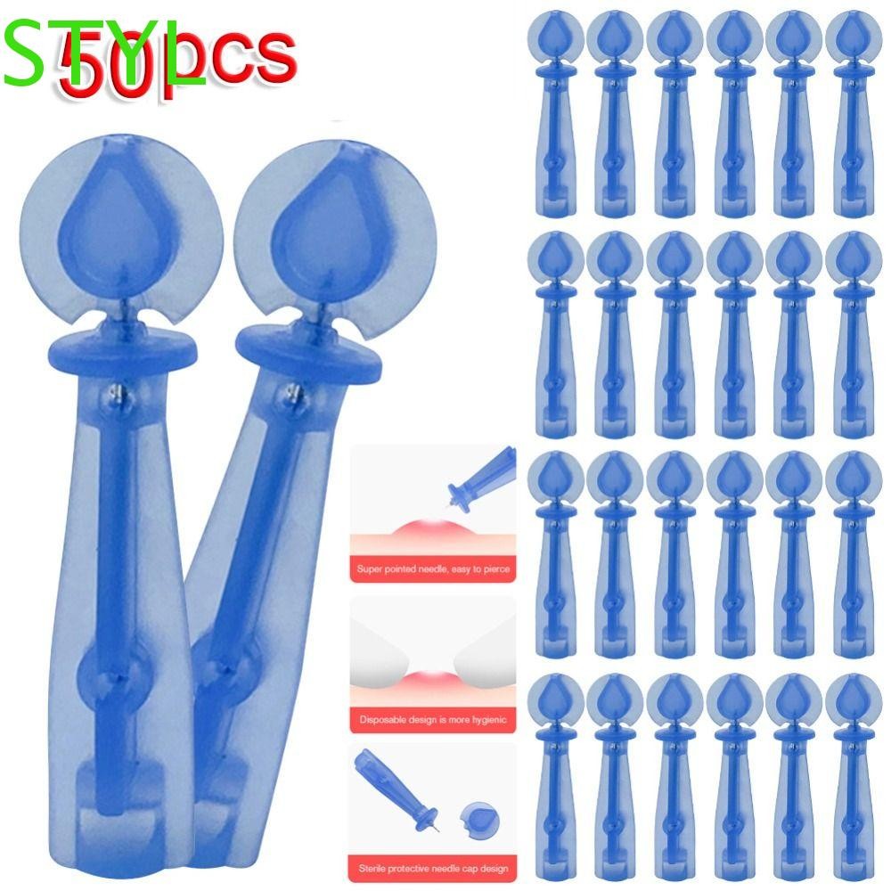 STYL 50 ชิ้น/กล่องทิ้งเข็มสิว, Blackhead Remover Pimple Pins Blackhead Remover เครื่องมือ, Pimple Ex