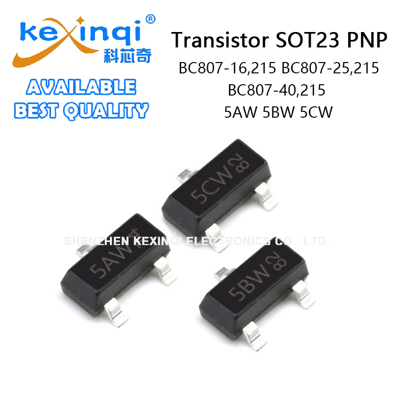 (20 ชิ้น) BC807-16,215 BC807-25,215 BC807-40,215 5AW 5BW 5CW SOT23 PNP Power ทรานซิสเตอร์ SMD ชิป Tr