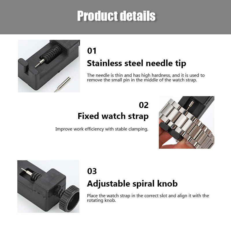 🔶🔶 เครื่องมือซ่อมนาฬิกา ตัวปรับสายนาฬิกา เครื่องมือนาฬิกา ตัวถอดแบบมัลติฟังก์ชั่น Band Link Pin Remover Band Link Opener - รูปที่ 5