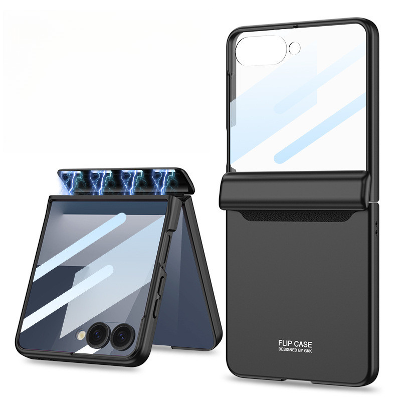 พร้อมใหม่สําหรับ Samsung Galaxy Z Flip 7 เคสโทรศัพท์บานพับแม่เหล็กป้องกันการตกฝาครอบฟิล์มเชลล์ Flip7 เคสป้องกัน
