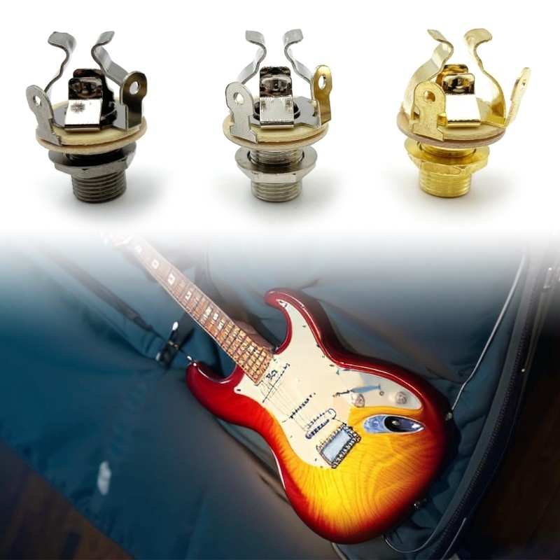 Mon Professional Brasses Pickup Guitar Pickup Output Jacks Metal Guitar Socket สําหรับติดตั้งง่าย